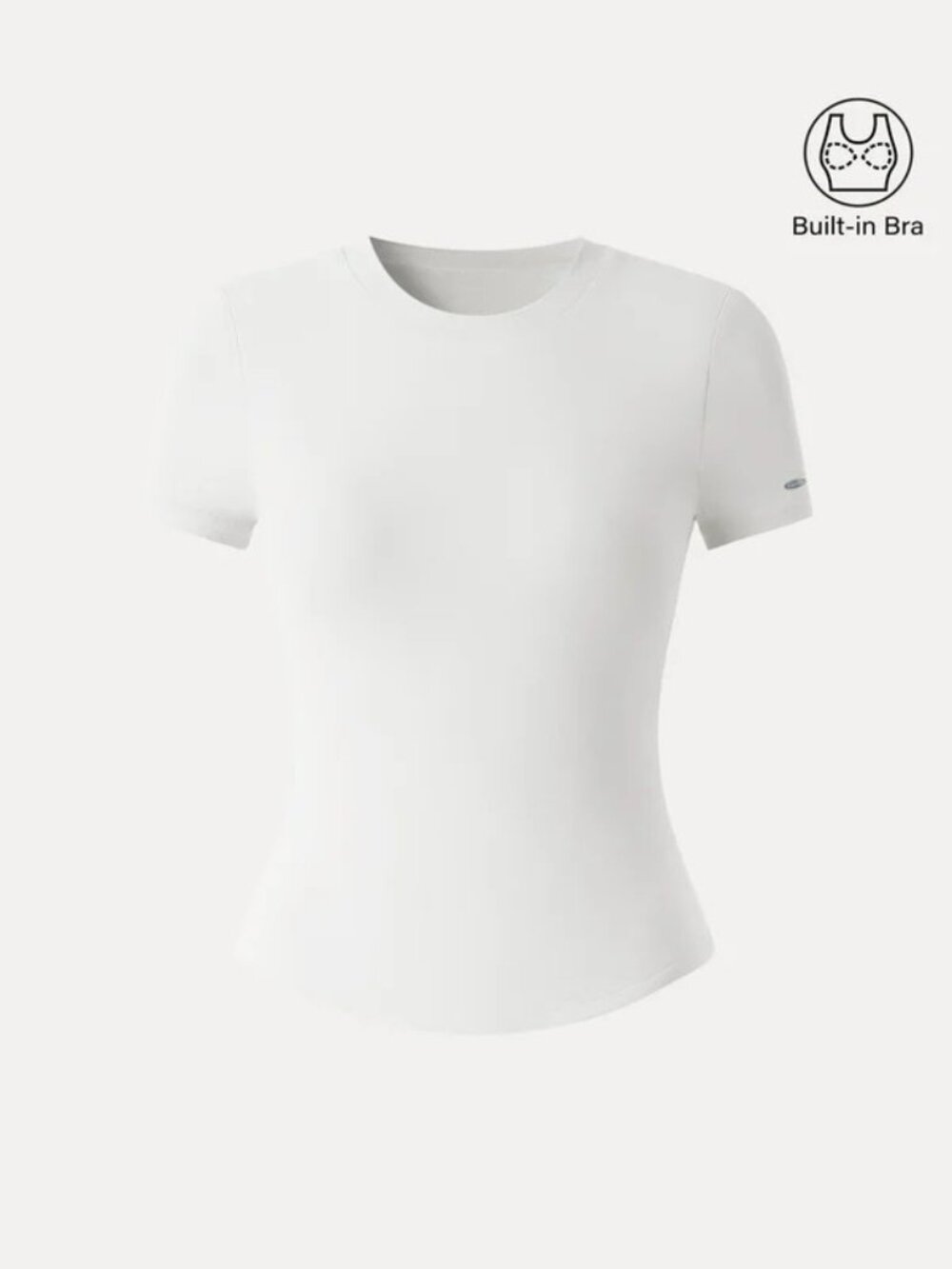 Back Smoothing Slimming Crew Neck Everyday Bra Tee - Pure White
